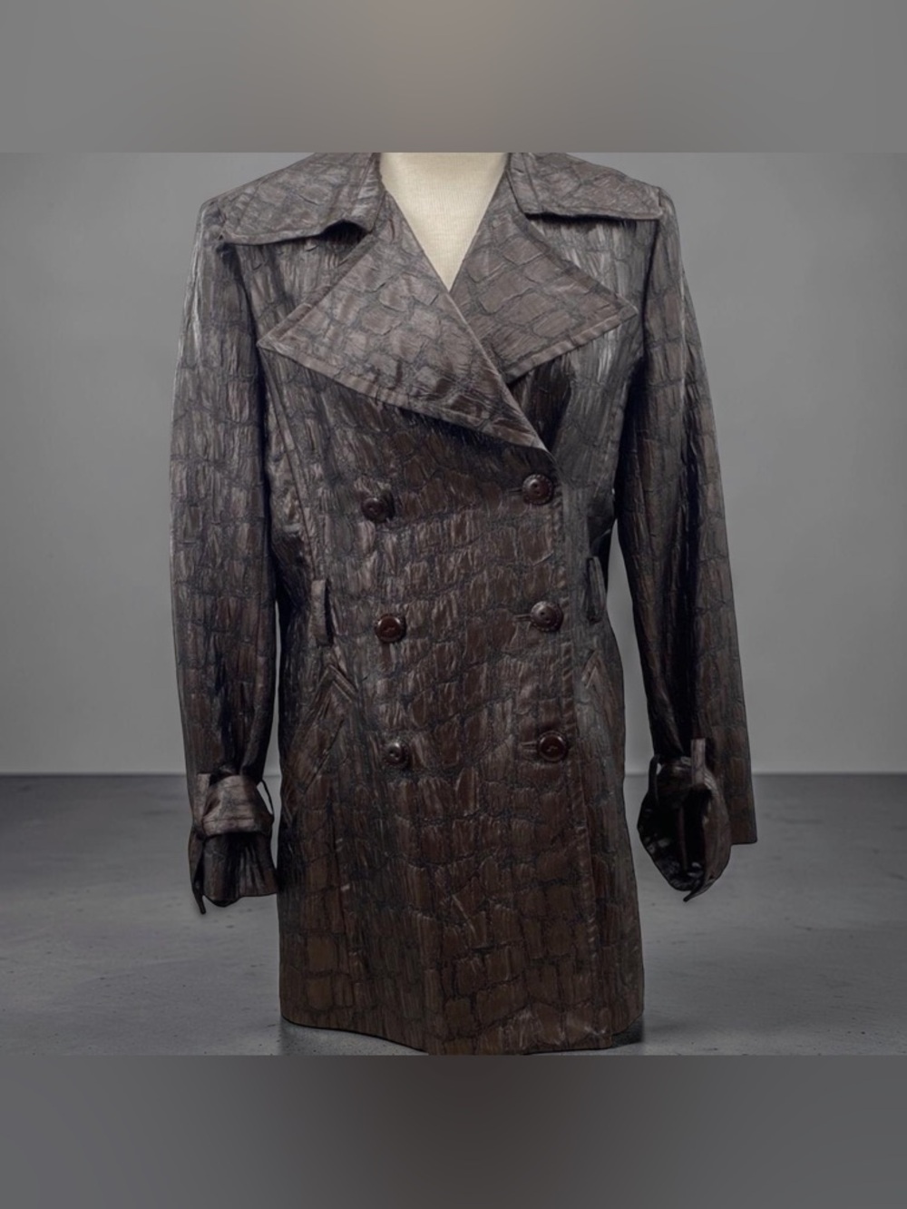 Forwear New York Espresso Brown Double-Breasted Women's Coat Jacket Size Medium